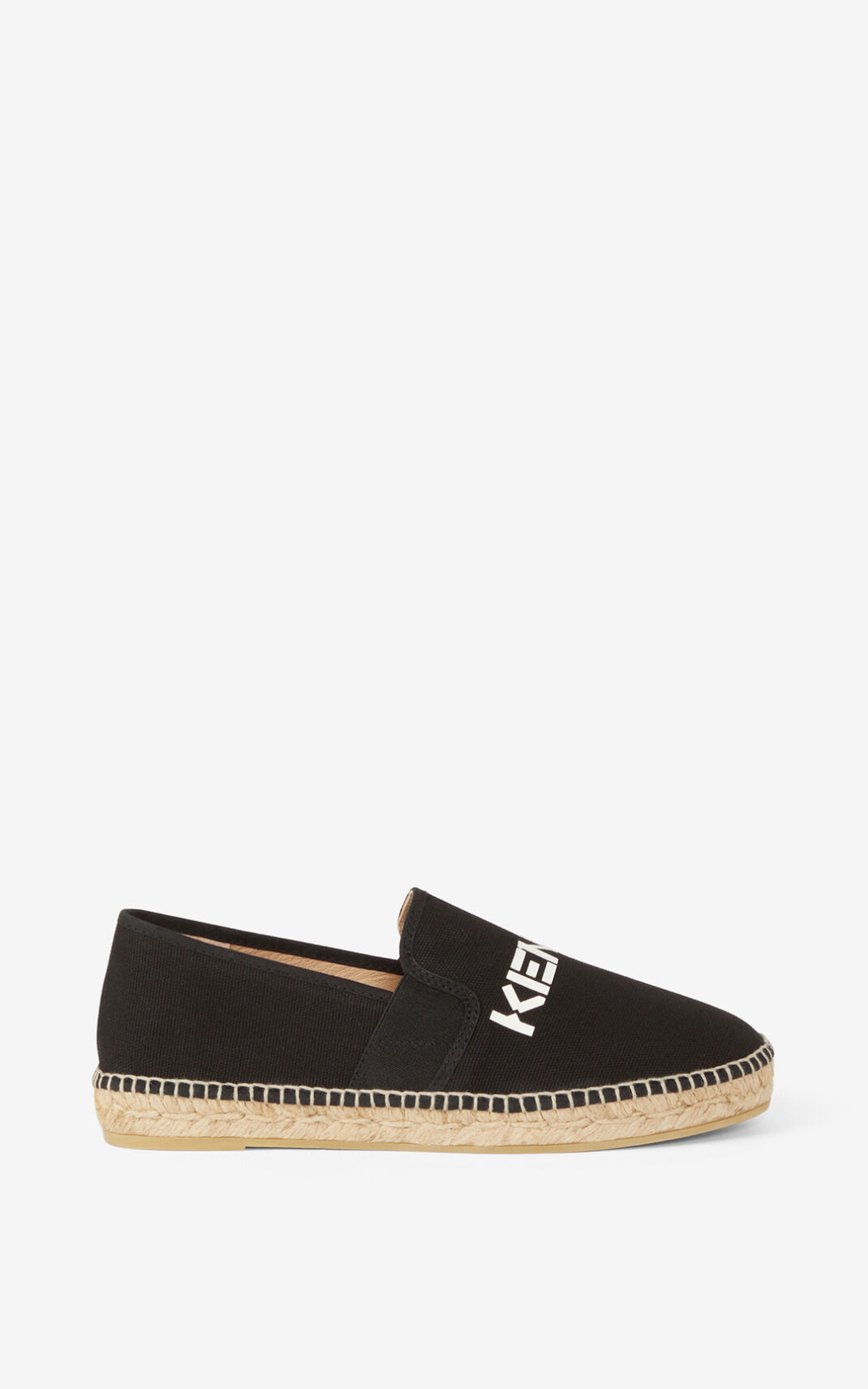 Kenzo Logo elasticated canvas Espadrile Ženske - Crne - Hrvatska CUMVWO490